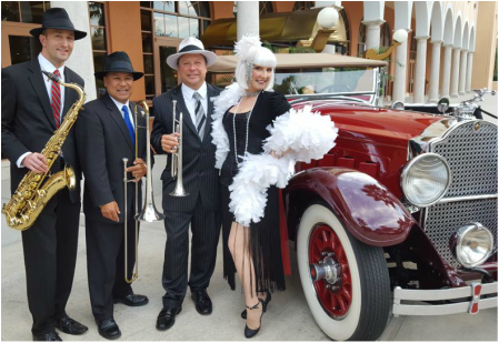 www.gatsbybandfloria.com, Gatsby band Charleston, South Carolina, Swing, Speakeasy, Roaring 20's, Vintage