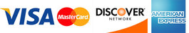 Accepting, Visa, Mastercard, Discover and American Express